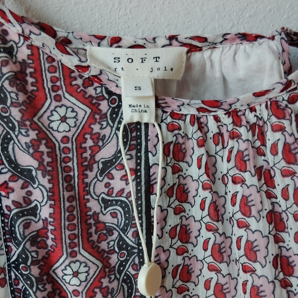 Soft Joie Floral Print Mini Dress - Pink and White - Picture 2 of 5